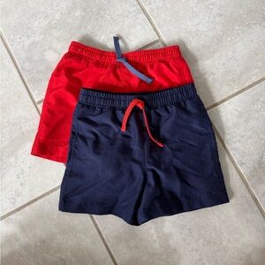 Primary Toddler Swim Trunks Red and Navy